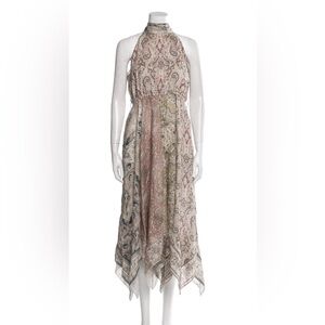 Zimmermann Paisley Maxi Dress in Pink and Cream 100% linen Size 0